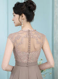 Brown Mother of the Bride Dresses,Elegant Mother of the Bride Dress,Long Mother Dress,MD00012