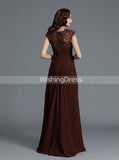 Brown Mother of the Bride Dresses,Long Elegant Mother Dress,Beaded Mother Dress,MD00039