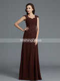 Brown Mother of the Bride Dresses,Long Elegant Mother Dress,Beaded Mother Dress,MD00039