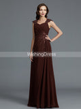 Brown Mother of the Bride Dresses,Long Elegant Mother Dress,Beaded Mother Dress,MD00039