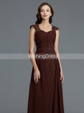 Brown Mother of the Bride Dresses,Long Elegant Mother Dress,Beaded Mother Dress,MD00039