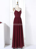 Burgundy Bridesmaid Dresses,Chiffon Bridesmaid Dress,Modest Bridesmaid Dress,BD00295