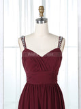 Burgundy Bridesmaid Dresses,Chiffon Bridesmaid Dress,Modest Bridesmaid Dress,BD00295