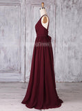 Burgundy Bridesmaid Dresses,Classic Bridesmaid Dress,Modest Bridesmaid Dress,BD00353