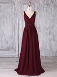 Burgundy Bridesmaid Dresses,Classic Bridesmaid Dress,Modest Bridesmaid Dress,BD00353