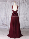 Burgundy Bridesmaid Dresses,Classic Bridesmaid Dress,Modest Bridesmaid Dress,BD00353