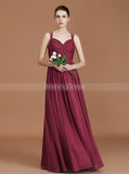 Burgundy Bridesmaid Dresses,Lace Chiffon Bridesmaid Dress,Long Bridesmaid Dress,BD00235