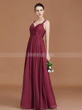 Burgundy Bridesmaid Dresses,Lace Chiffon Bridesmaid Dress,Long Bridesmaid Dress,BD00235