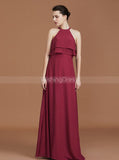 Burgundy Bridesmaid Dresses,Long Bridesmaid Dress,Chiffon Bridesmaid Dress,BD00250