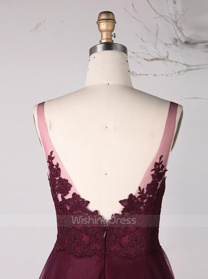 Burgundy Bridesmaid Dresses,Tulle Long Bridesmaid Dress,BD00339 - Wishingdress Burgundy Bridesmaid Dresses,Tulle Long Bridesmaid Dress,BD00339 - Wishingdress