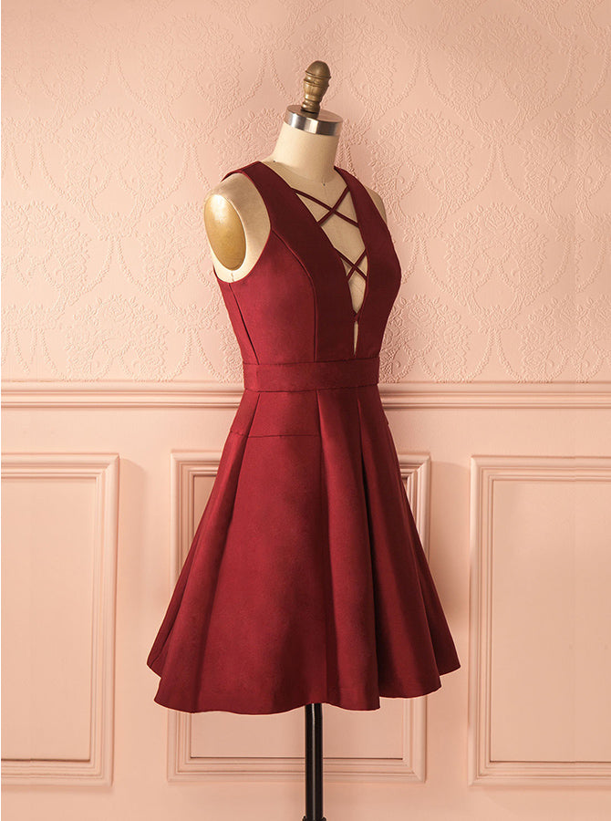 short maroon homecoming dresses Burgundy Sweetheart Neck Prom Dress, Burgundy Dress dresstby Look fabulous in this burgundy high Burgundy Homecoming Dresses,Short Homecoming Dress,A-line