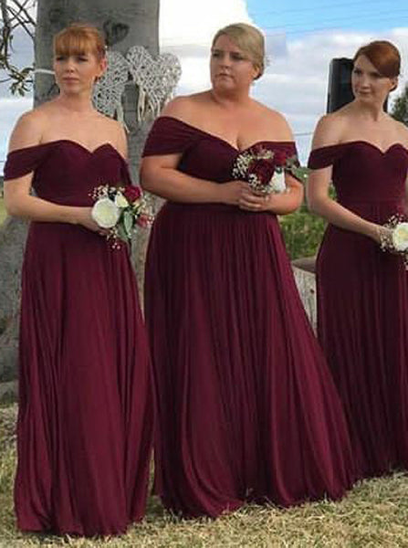 Burgundy Plus Size Bridesmaid Dress,Chiffon Off the Shoulder Bridesmaid Dress,BD00068, US12 / Dark Navy Burgundy Plus Size Bridesmaid Dress,Chiffon Off the Shoulder Bridesmaid Dress,BD00068, US12 / Dark Navy