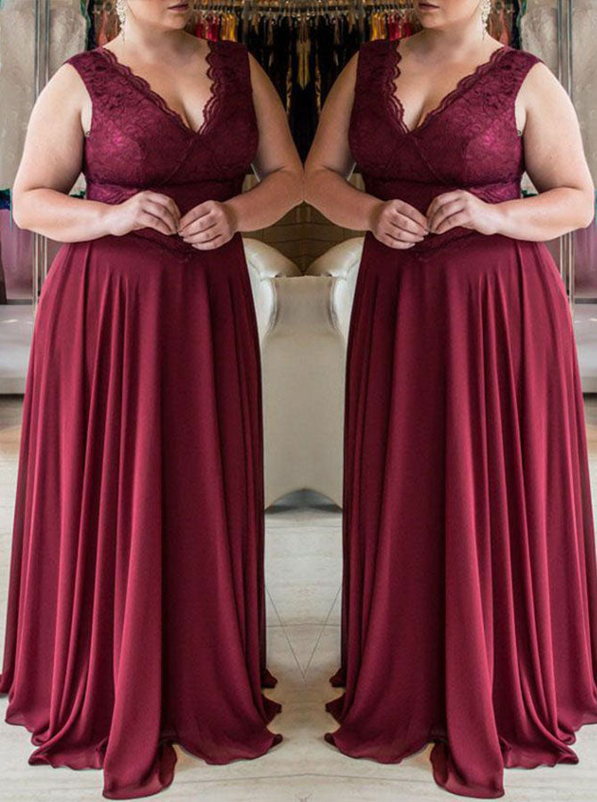Burgundy Plus Size Prom Dresses,Elegant Plus Size Prom Dress,Long Plus