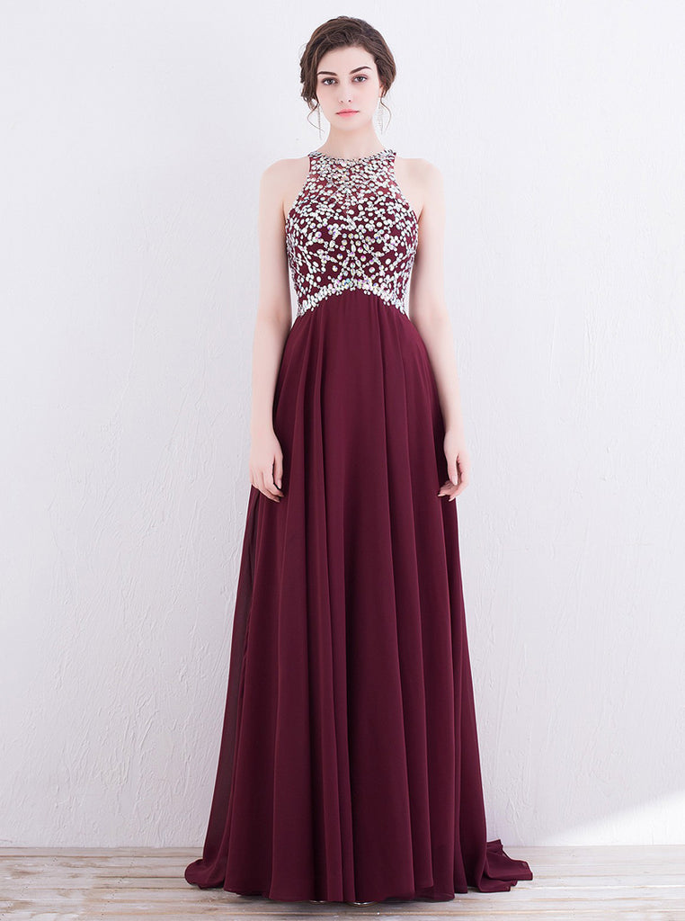Burgundy Prom Dress,Chiffon Prom Dress,Beaded Prom Dress,Prom Dress fo - Wishingdress Burgundy Prom Dress,Chiffon Prom Dress,Beaded Prom Dress,Prom Dress fo - Wishingdress