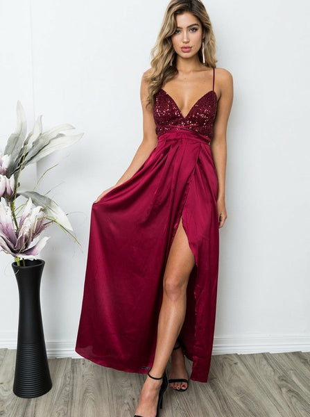 Burgundy Prom Dress,Sequined Prom Dress,Prom Dress with Slit,Backless Prom Dress,PD00295, US14 / Royal Blue Burgundy Prom Dress,Sequined Prom Dress,Prom Dress with Slit,Backless Prom Dress,PD00295, US14 / Royal Blue