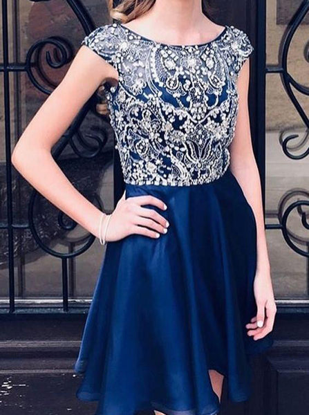 Sparkly Homecoming Dresses,Chiffon Cocktail Dresses,Short Homecoming Dress,HC00016
