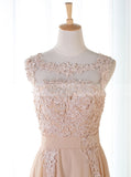 Chiffon Bridesmaid Dress with Appliques,Long Bridesmaid Dress,BD00079