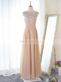 Chiffon Bridesmaid Dress with Appliques,Long Bridesmaid Dress,BD00079