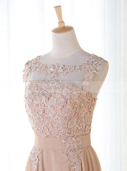 Chiffon Bridesmaid Dress with Appliques,Long Bridesmaid Dress,BD00079