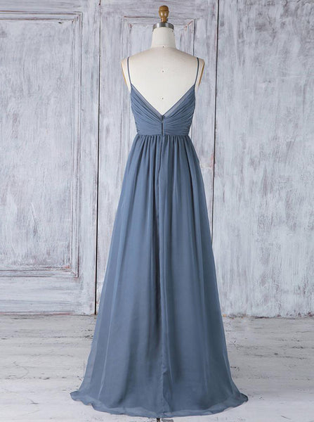 Chiffon Bridesmaid Dresses with Straps,Ruched Bridesmaid Dress,BD00359