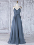 Chiffon Bridesmaid Dresses with Straps,Ruched Bridesmaid Dress,BD00359