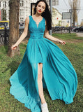 Chiffon Long Homecoming Dresses,Homecoming Dress with Slit,Modest Homecoming Dress,HC00084