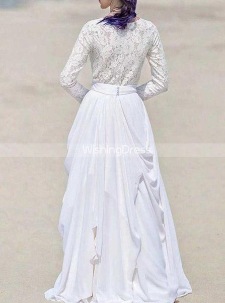 Beach Wedding Dresses,Long Sleeves Wedding Dress,Boho Wedding Dress,WD00237