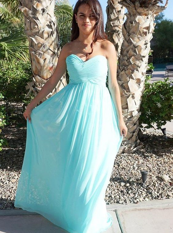 Light blue sales modest bridesmaid dresses