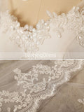 Chiffon Wedding Dresses Open Back,Ivory Beach Wedding Dress,WD00575