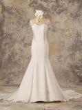 Chiffon Wedding Dresses Open Back,Ivory Beach Wedding Dress,WD00575
