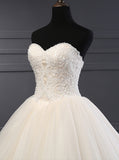 Classic Wedding Dresses,Ball Gown Wedding Dress,Strapless Wedding Gown,WD00064