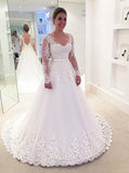 Classic Wedding Dresses,Bridal Dress with Sleeves,Elegant Wedding Dress,WD00250