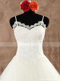 Classic Wedding Gown with Spaghetti Straps,princess wedding dresses,WD00588