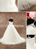 Classic Wedding Gown with Spaghetti Straps,princess wedding dresses,WD00588