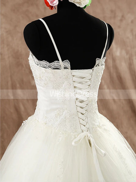 Classic Wedding Gown with Spaghetti Straps,princess wedding dresses,WD00588