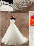 Classic Wedding Gown with Spaghetti Straps,princess wedding dresses,WD00588
