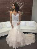 Colored Wedding Dress,Fit and Flare Wedding Dresses,Ruffled Wedding Dress,WD00189