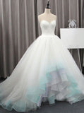 Colored Wedding Dresses,High Low Wedding Dress,Tulle Wedding Dress,Unique Wedding Dress,WD00160