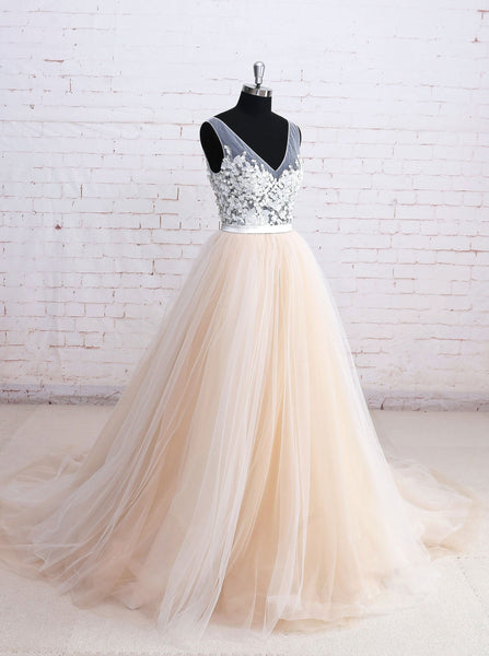 Colored Wedding Dresses,Tulle Wedding Dress,Princess Wedding Dress,WD00173