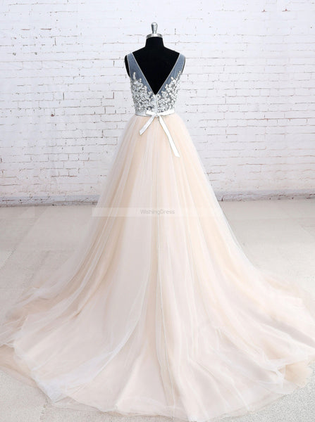 Colored Wedding Dresses,Tulle Wedding Dress,Princess Wedding Dress,WD00173