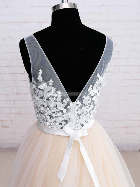 Colored Wedding Dresses,Tulle Wedding Dress,Princess Wedding Dress,WD00173