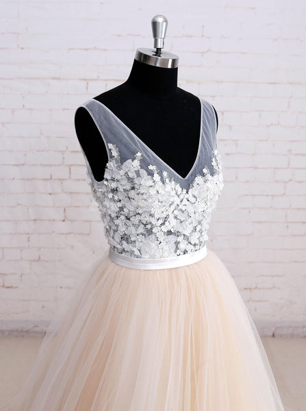 Colored Wedding Dresses,Tulle Wedding Dress,Princess Wedding Dress,WD00173