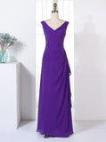 Column Bridesmaid Dresses,Purple Bridesmaid Dress,Draped Bridesmaid Dress,BD00264