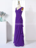 Column Bridesmaid Dresses,Purple Bridesmaid Dress,Draped Bridesmaid Dress,BD00264