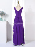 Column Bridesmaid Dresses,Purple Bridesmaid Dress,Draped Bridesmaid Dress,BD00264