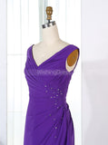 Column Bridesmaid Dresses,Purple Bridesmaid Dress,Draped Bridesmaid Dress,BD00264