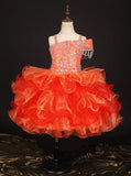 Coral Little Girl Party Dresses,Stunning Little Girl Pageant Dress,GPD0044