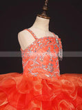 Coral Little Girl Party Dresses,Stunning Little Girl Pageant Dress,GPD0044