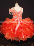 Coral Little Girl Party Dresses,Stunning Little Girl Pageant Dress,GPD0044