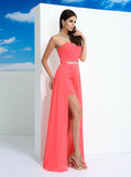 Coral Prom Dresses,Sweetheart Prom Dress,Prom Dress with Slit,Long Homecoming Dress,PD00289